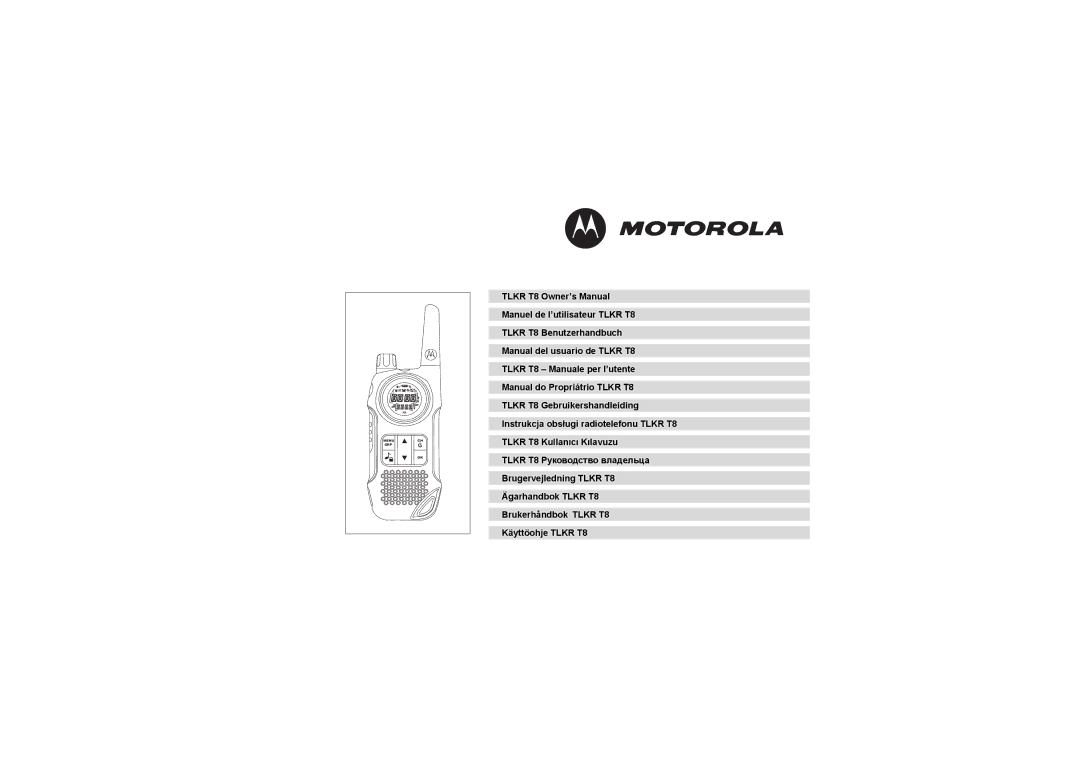 Motorola TLKR T8 owner manual Menu CH GRP 