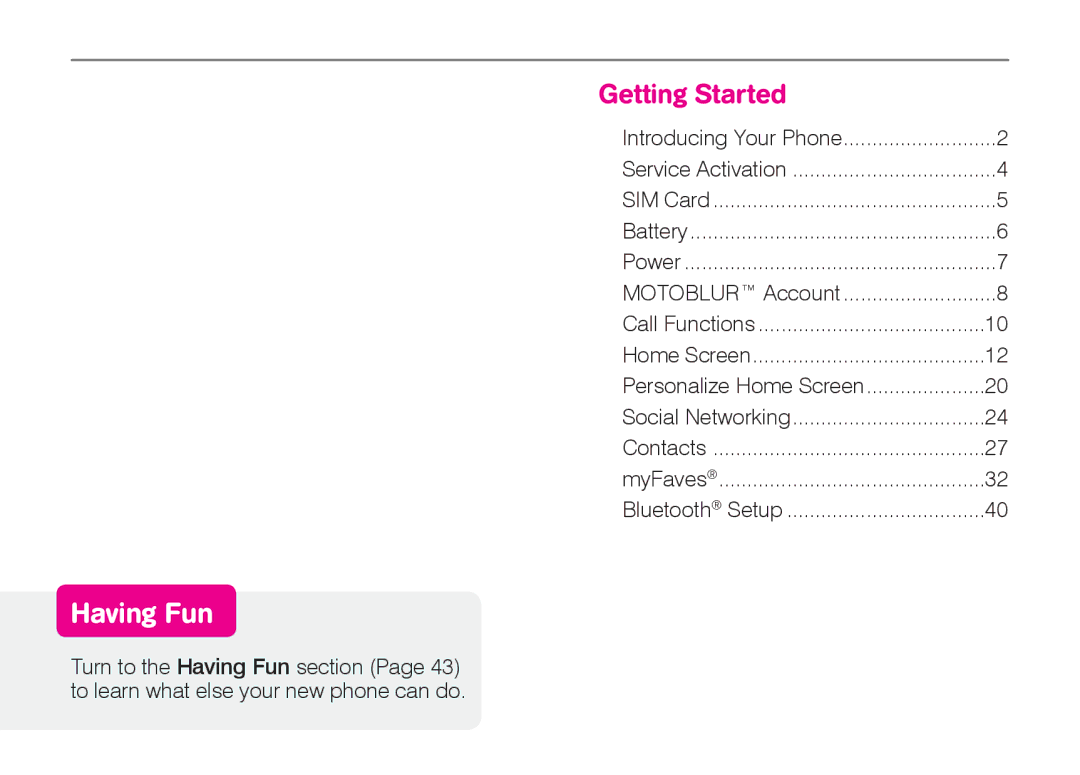 Motorola TM1668 manual Having Fun, Getting Started 