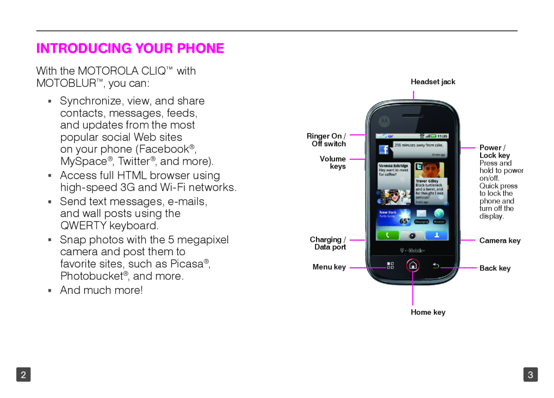 Motorola TM1668 manual Introducing your phone 