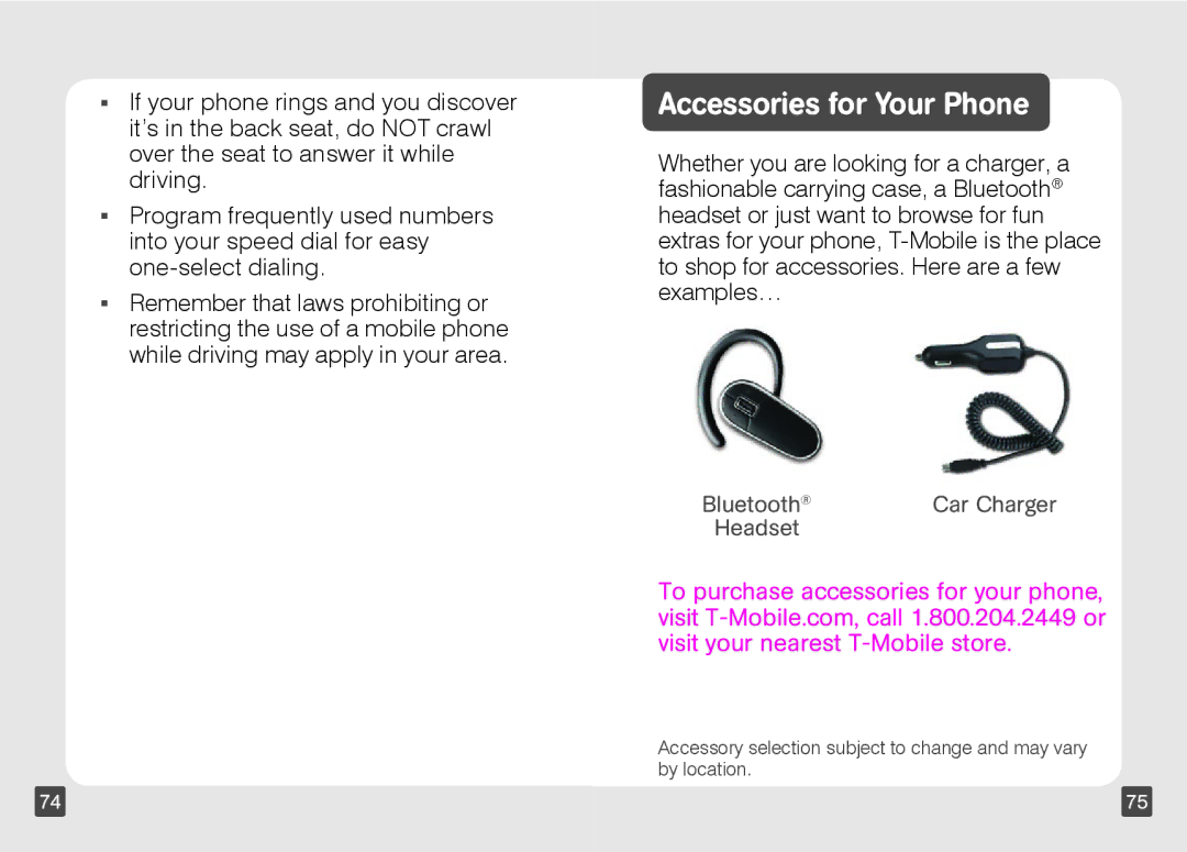 Motorola TM1668 manual Accessories for Your Phone 