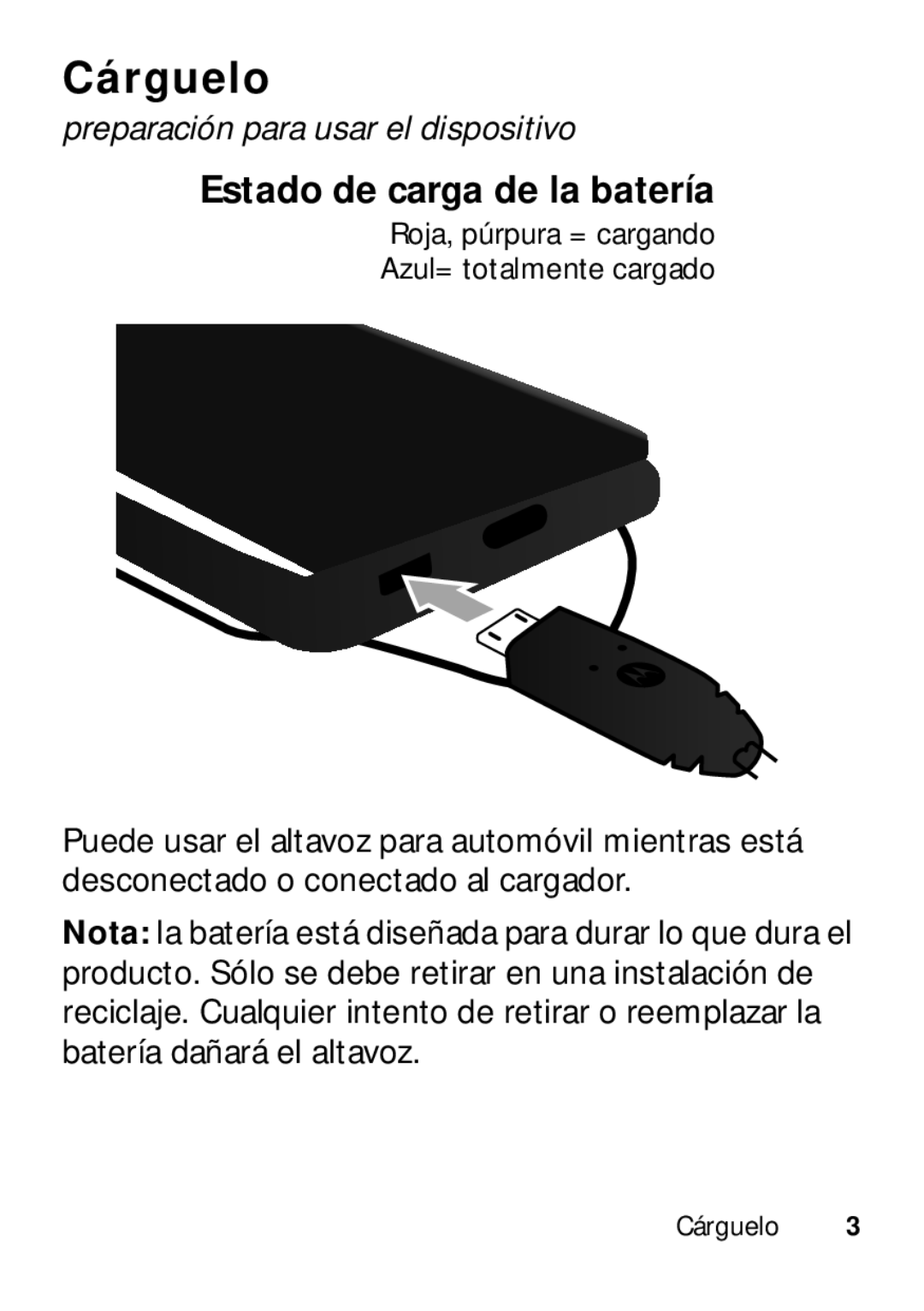 Motorola TX500 manual Cárguelo, Preparación para usar el dispositivo 