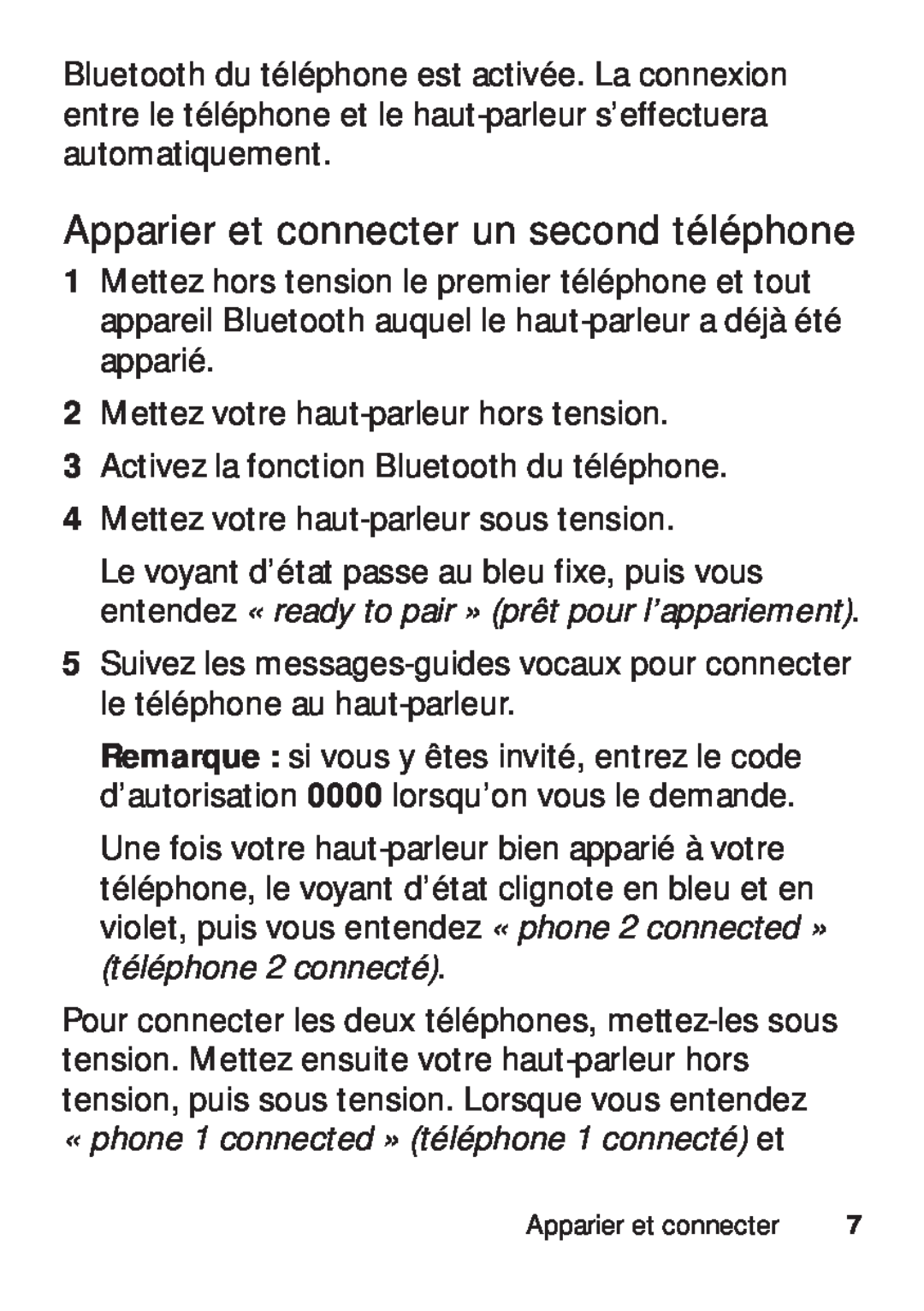 Motorola TX500 manual Apparier et connecter un second téléphone 