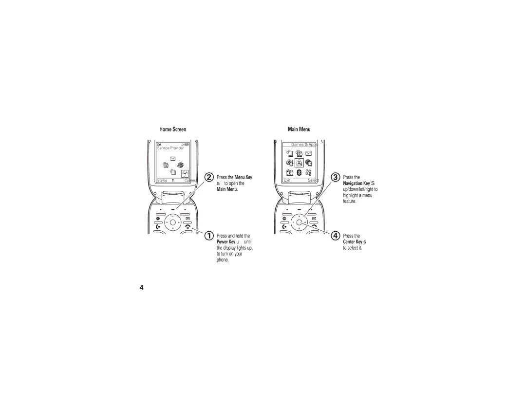 Motorola U6 manual Home Screen 