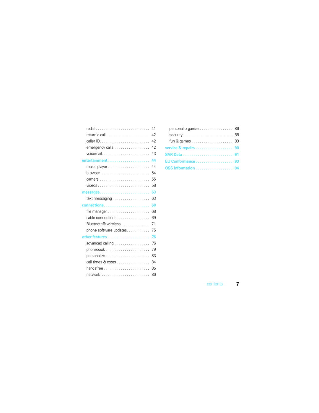 Motorola U9 manual Text messaging, Other features 