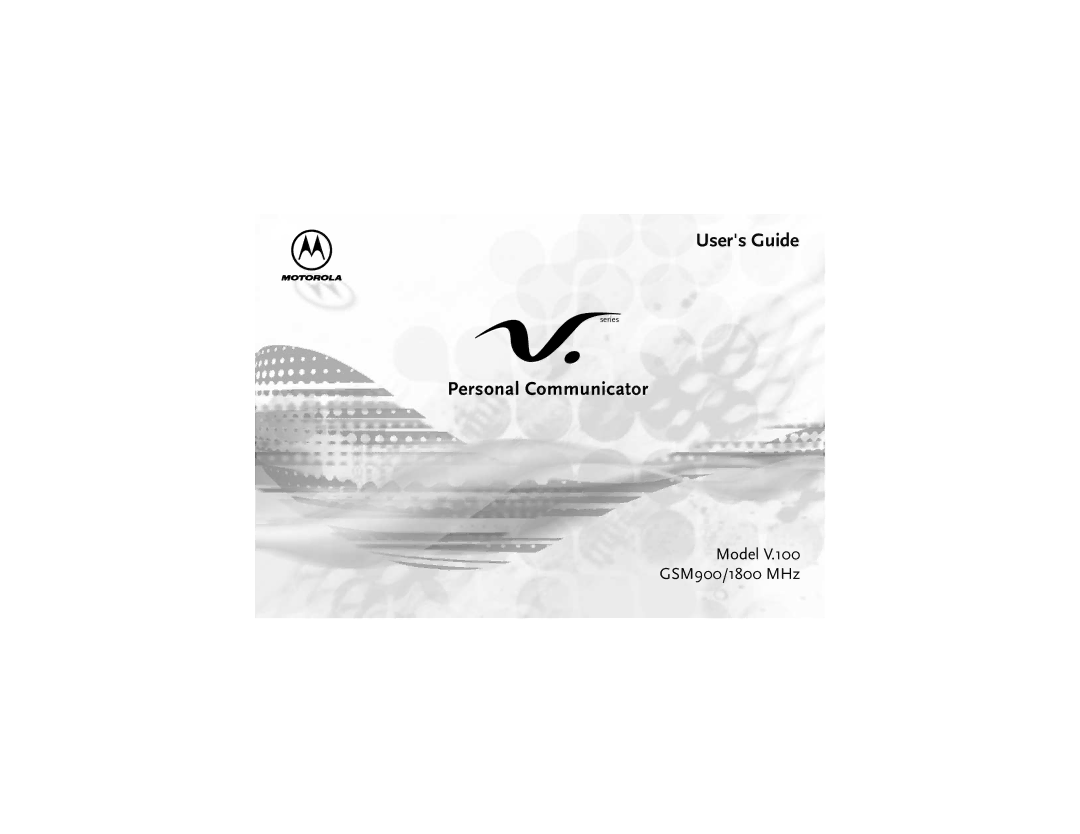 Motorola V.100 manual Users Guide 