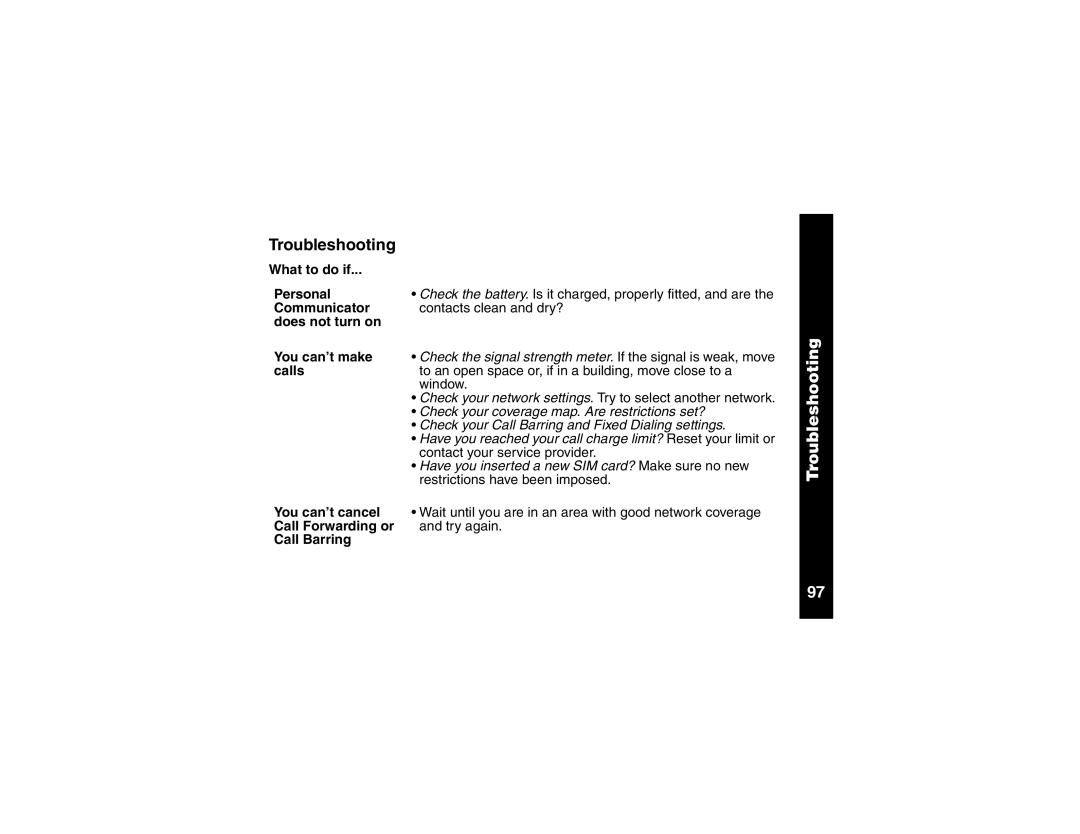 Motorola V100 manual Troubleshooting 