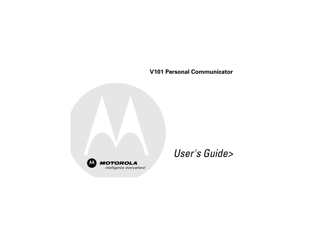 Motorola V101 manual 