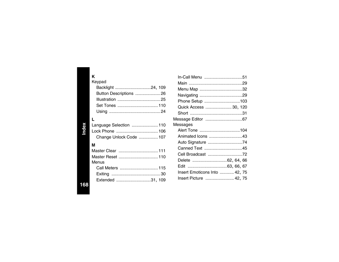 Motorola V101 manual 168 