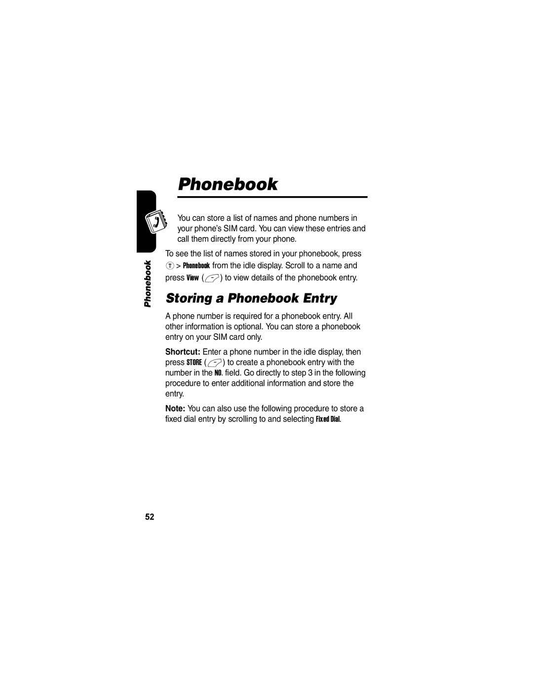 Motorola V171 manual Storing a Phonebook Entry 