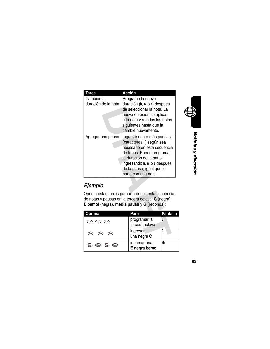 Motorola V173 manual Ejemplo 