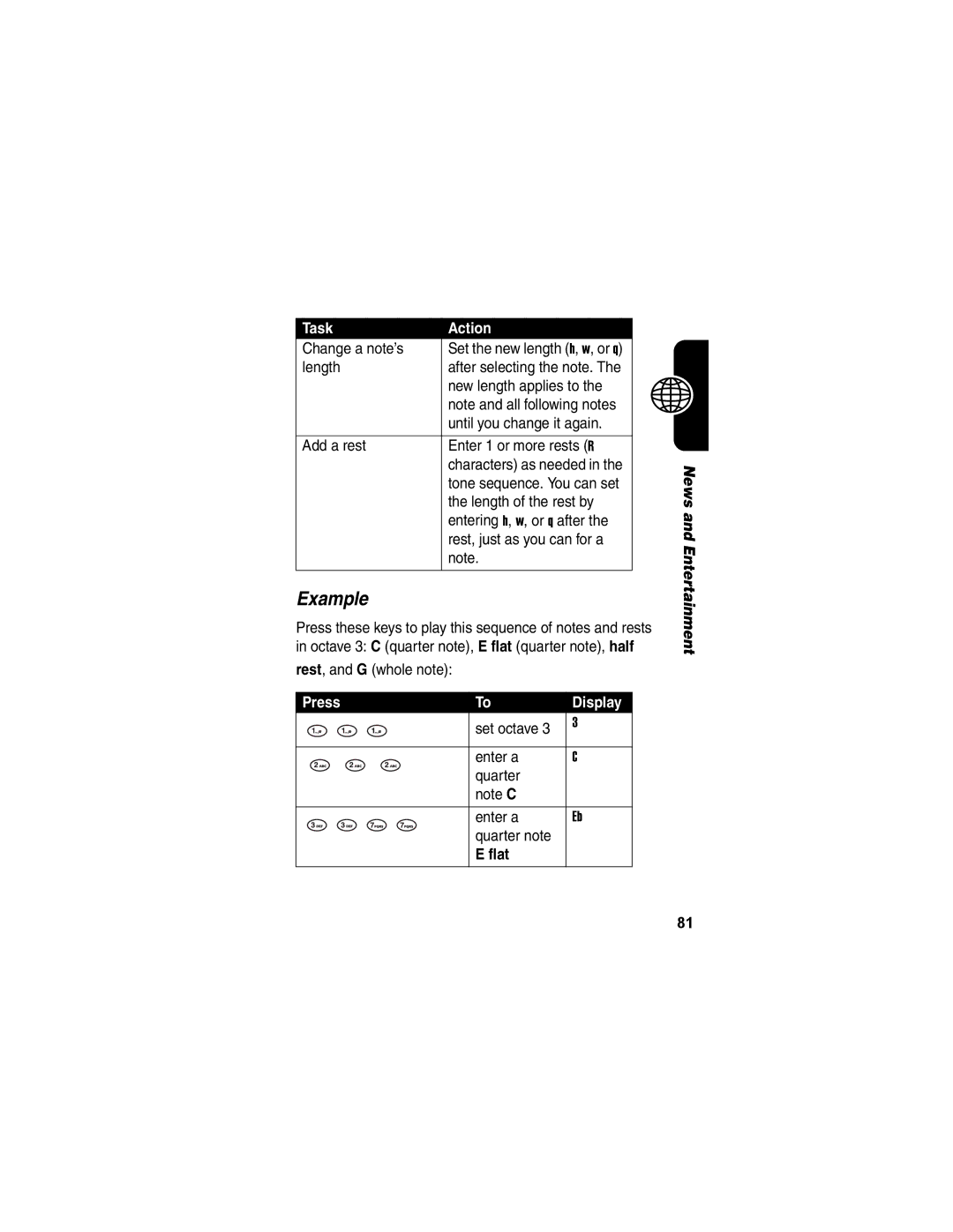 Motorola V173 manual Example 