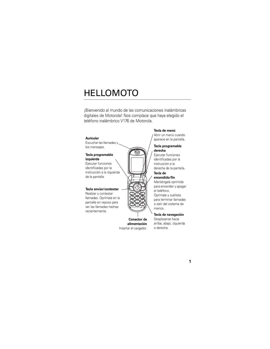 Motorola V176 manual Tecla de navegación 