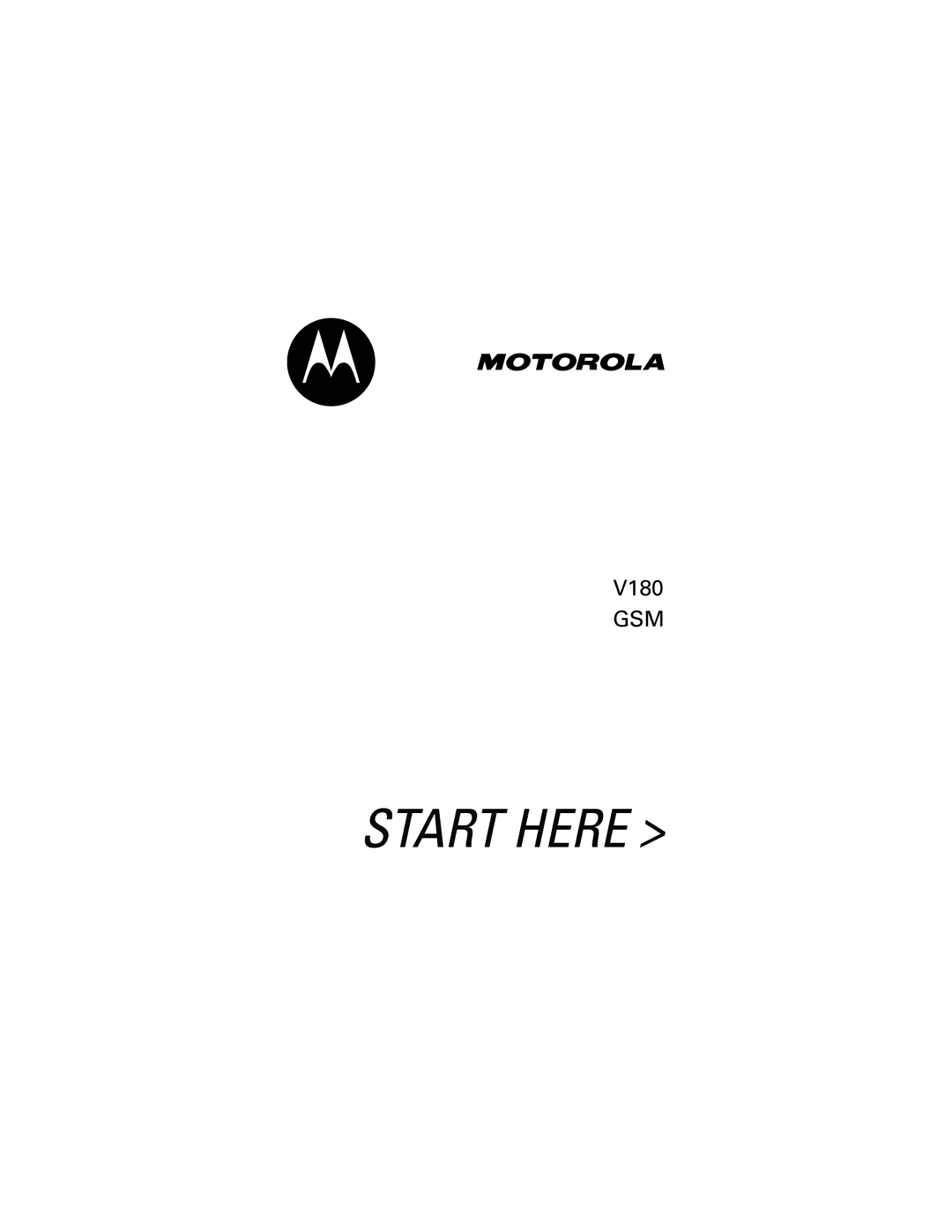 Motorola V180 manual Start Here 