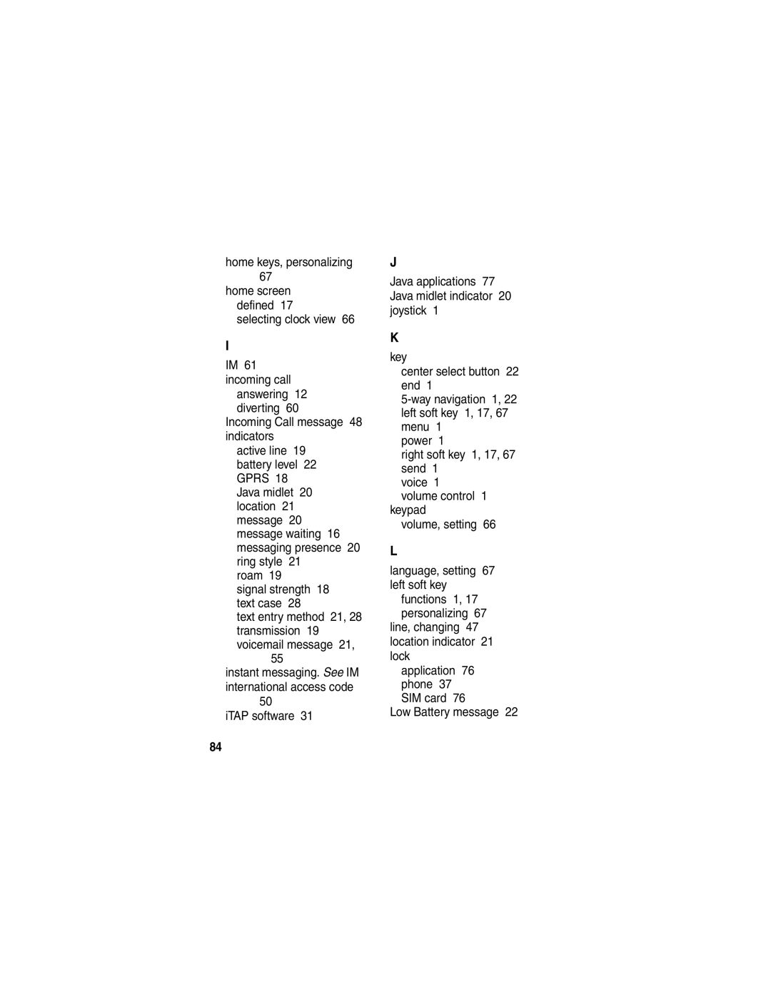 Motorola V188 manual IM 61 incoming call 