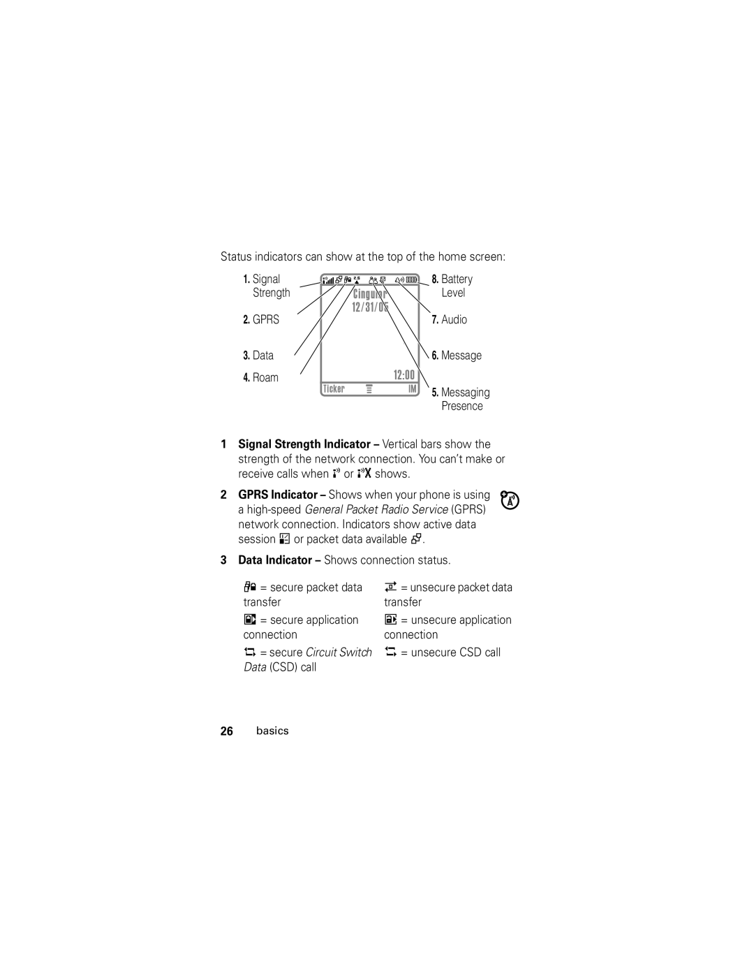 Motorola V190 manual Cingular 