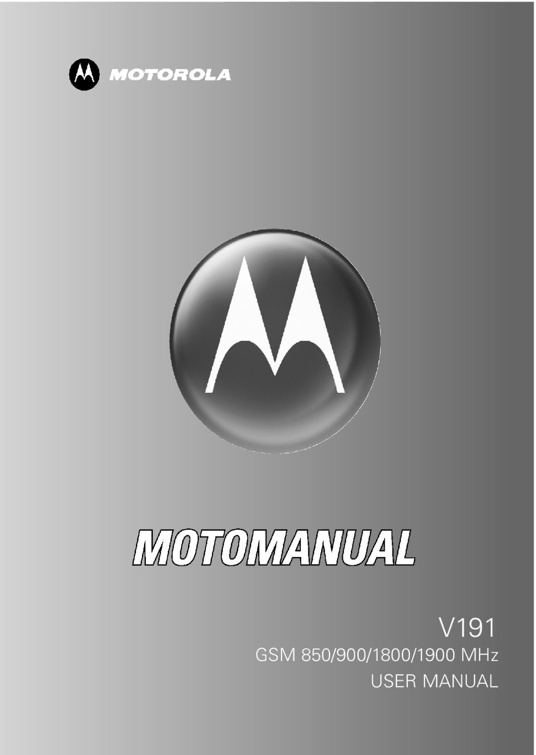 Motorola V191 user manual 