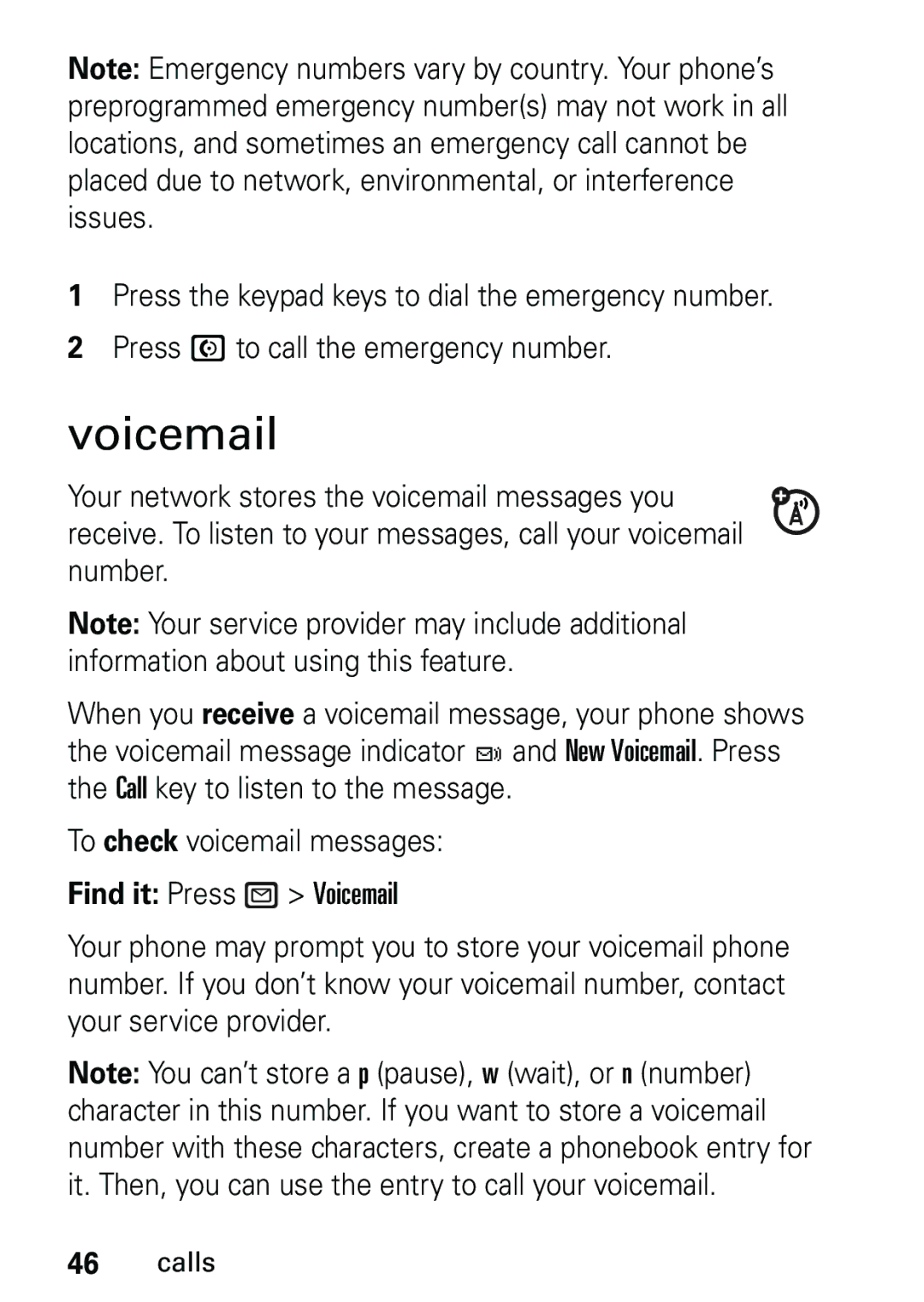 Motorola V191 user manual Voicemail 