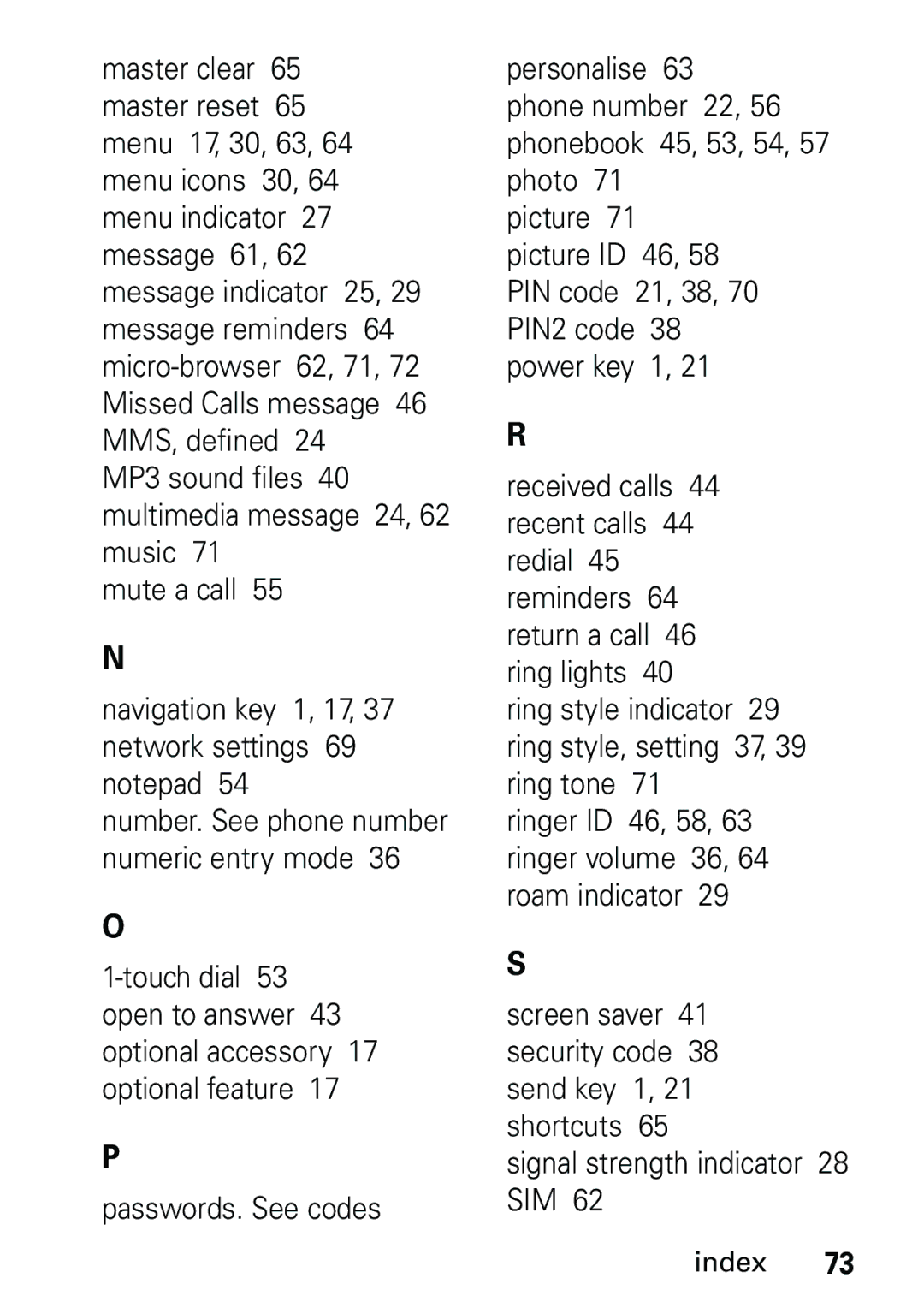 Motorola V191 user manual Number. See phone number numeric entry mode 