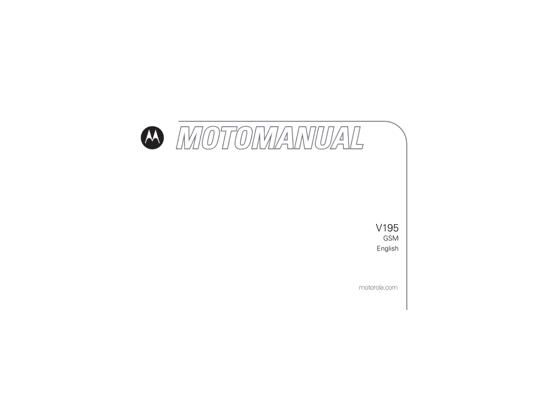 Motorola V195 manual English 