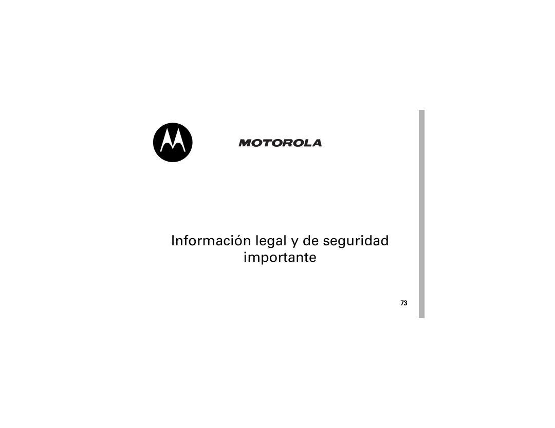 Motorola V195 manual Información legal y de seguridad Importante 