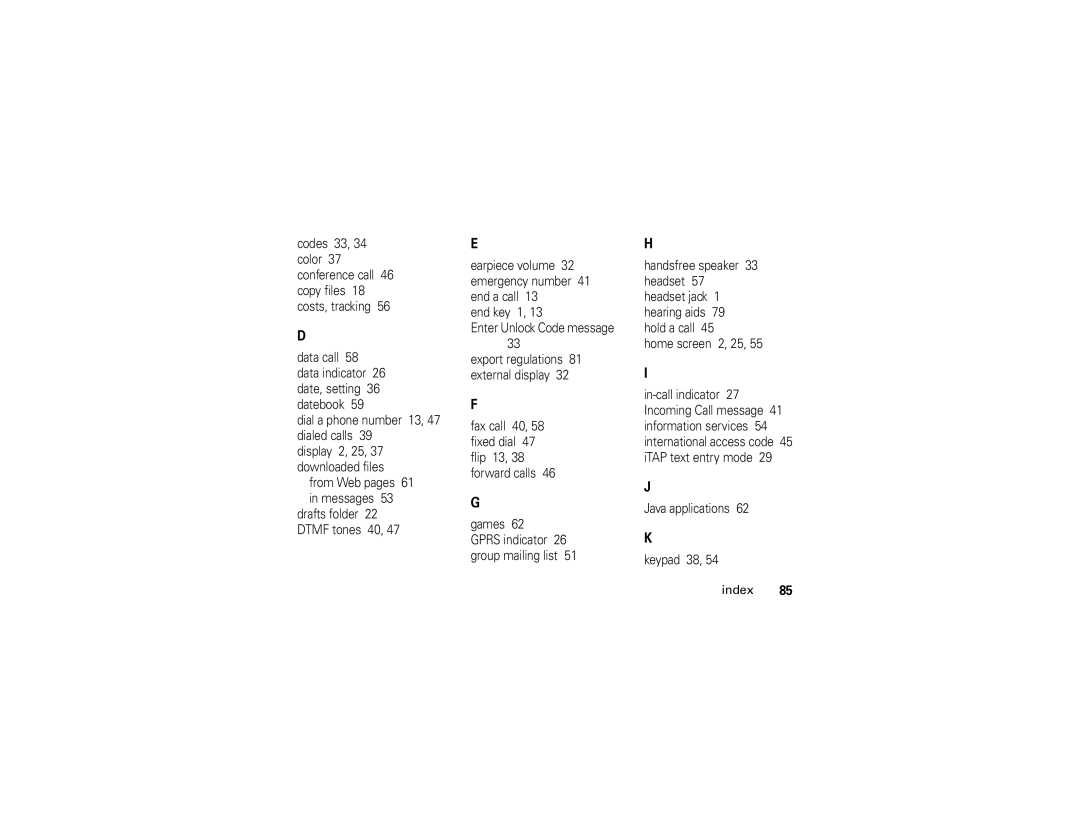 Motorola V197 manual Display 2, 25, 37 downloaded files 