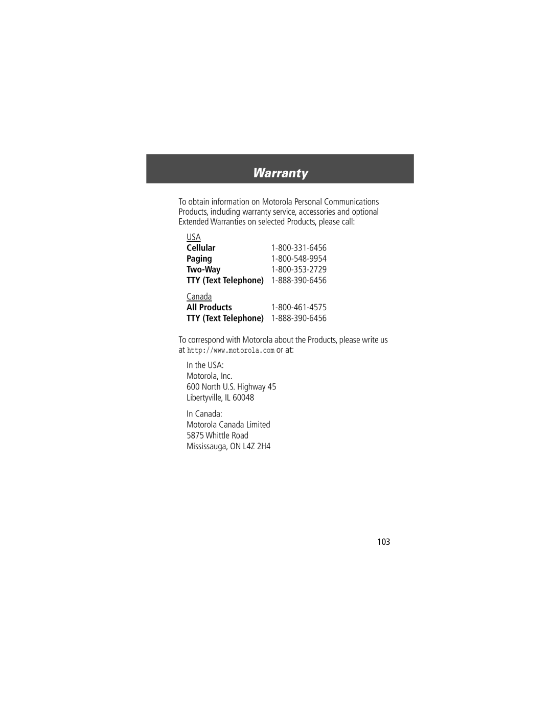 Motorola V200 manual Cellular Paging Two-Way 