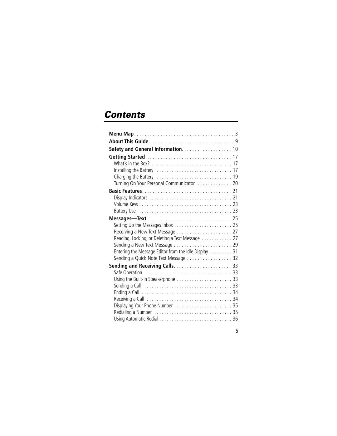 Motorola V200 manual Contents 