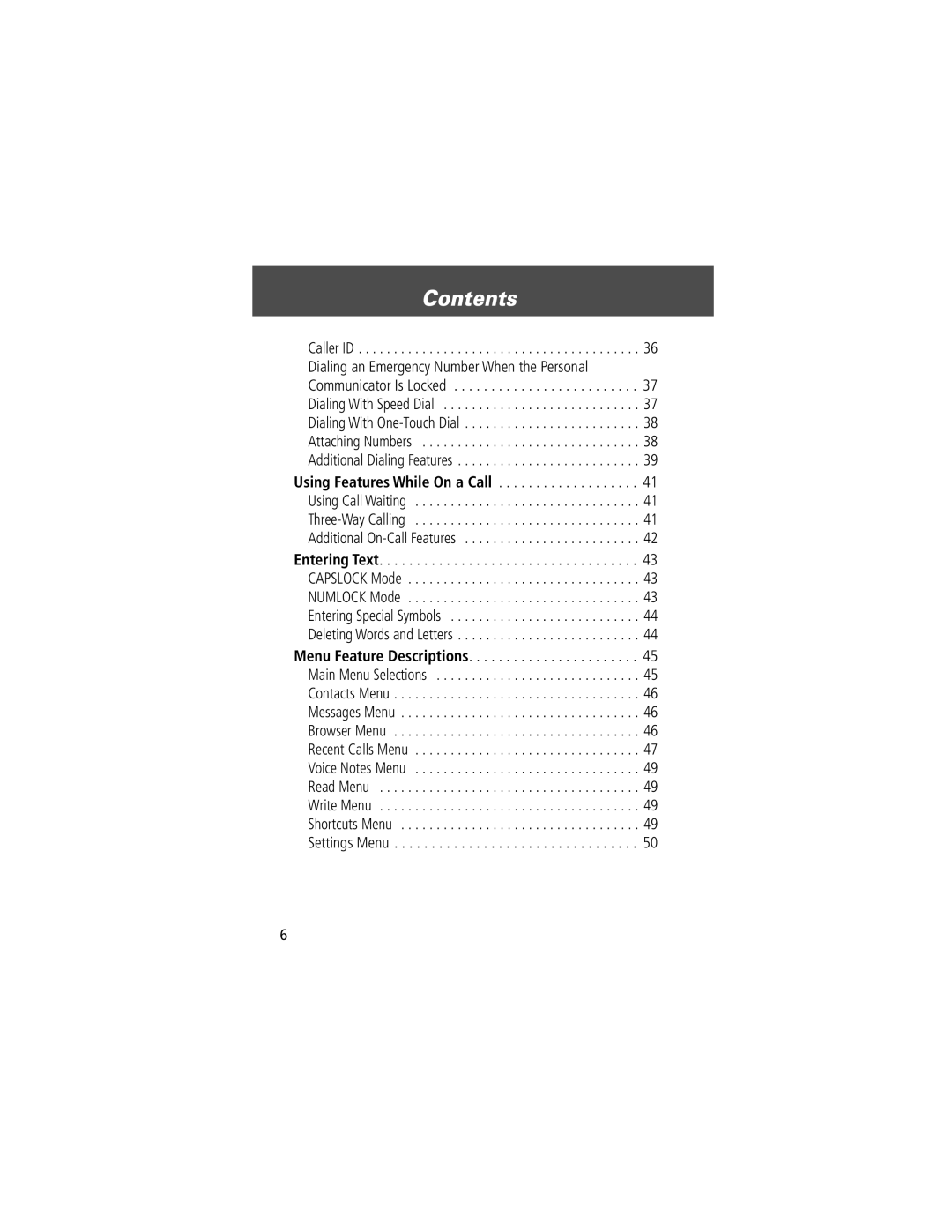 Motorola V200 manual Contents 