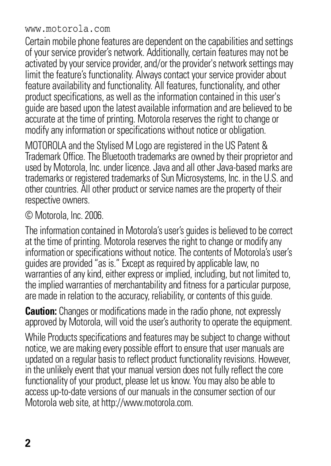 Motorola V235 GSM Series manual Motorola, Inc 