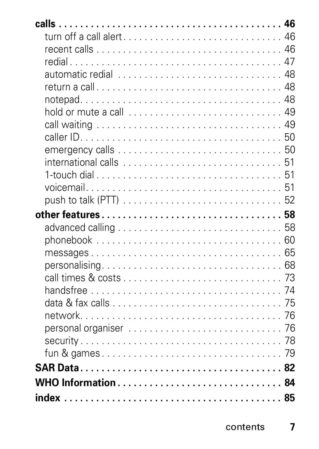 Motorola V235 GSM Series manual SAR Data WHO Information index 