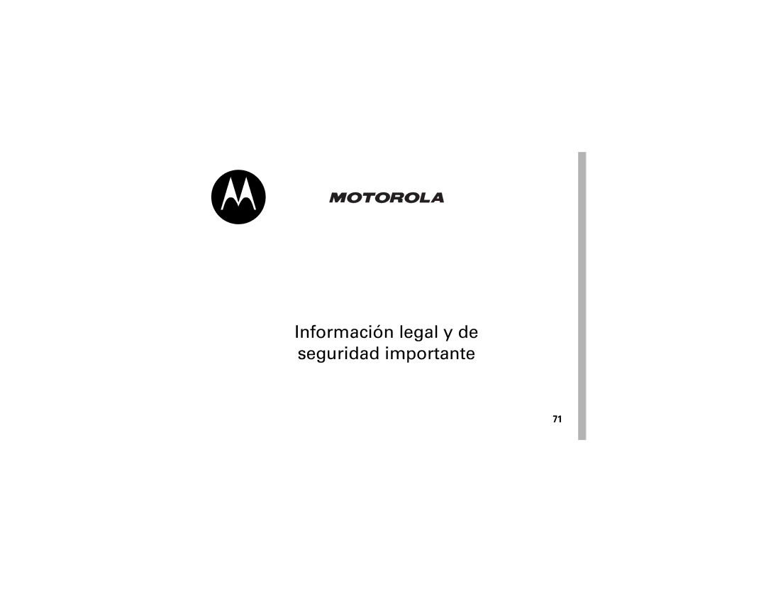 Motorola V235 manual Información legal y de seguridad importante 