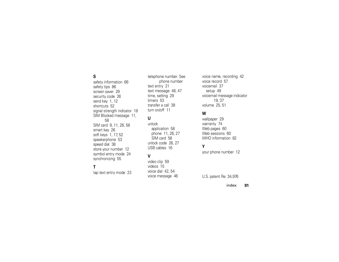 Motorola V235 manual Timers, Volume 25 