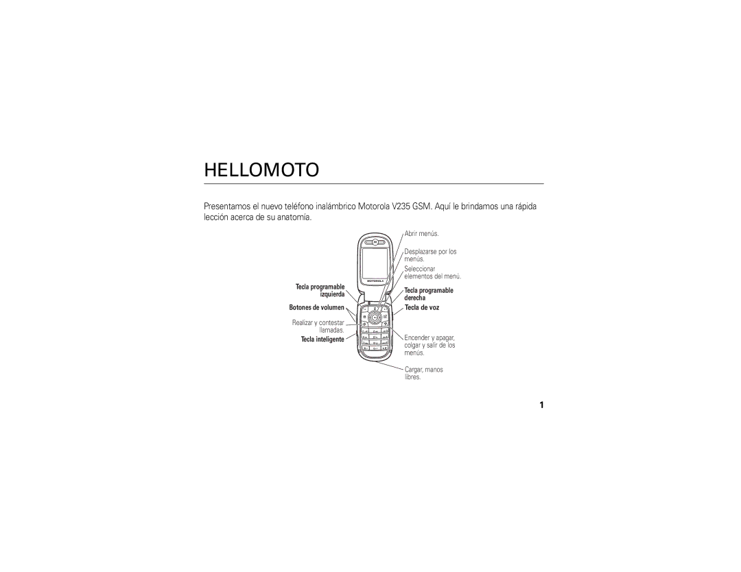 Motorola V235 manual Tecla de voz 