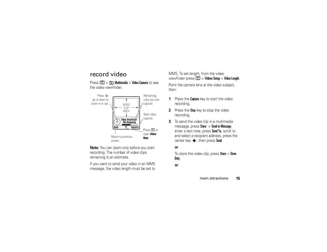 Motorola V235 manual Record video 