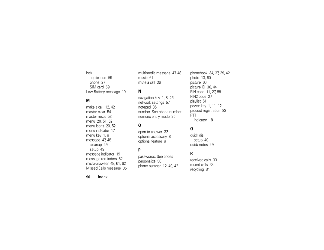 Motorola V235 manual Number. See phone number numeric entry mode 