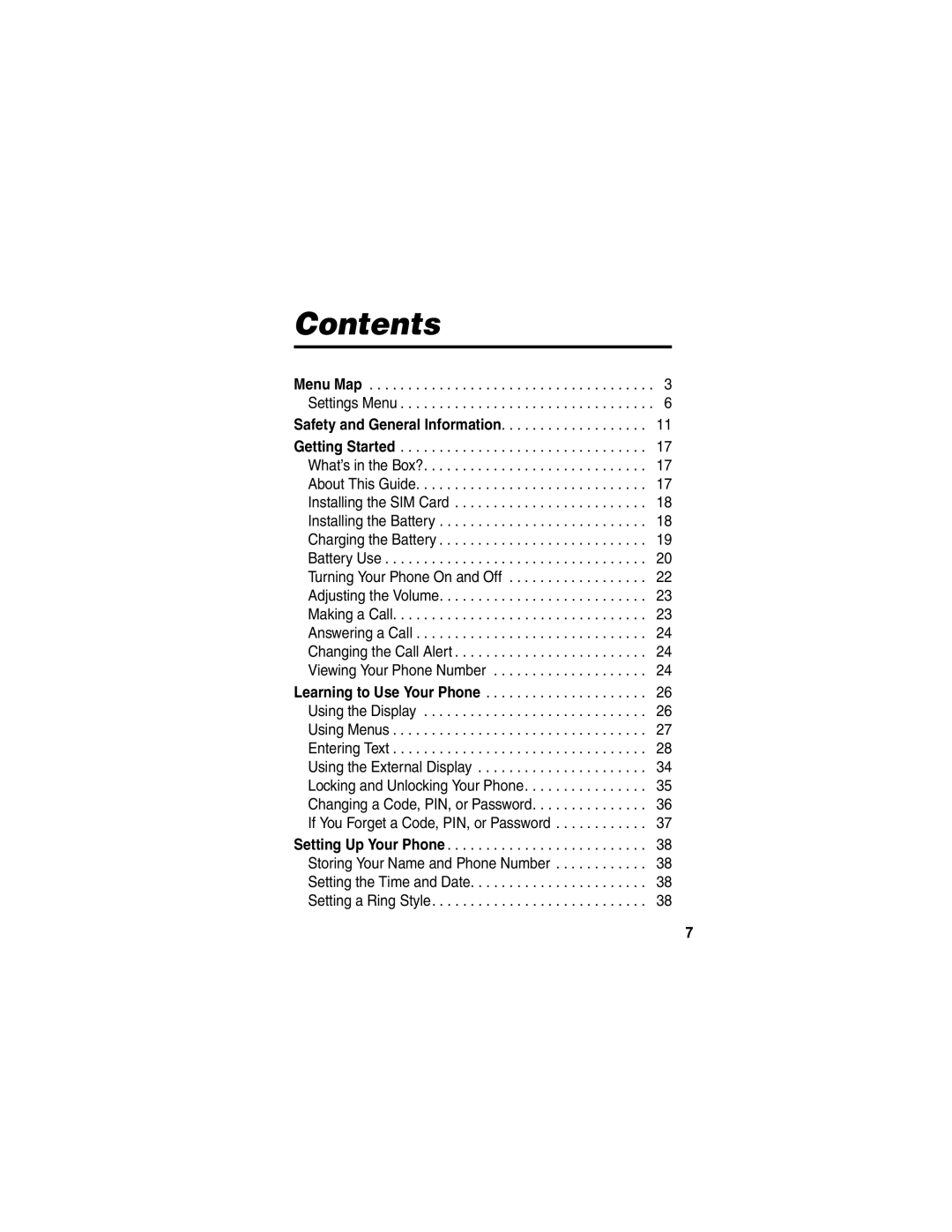 Motorola V290 manual Contents 