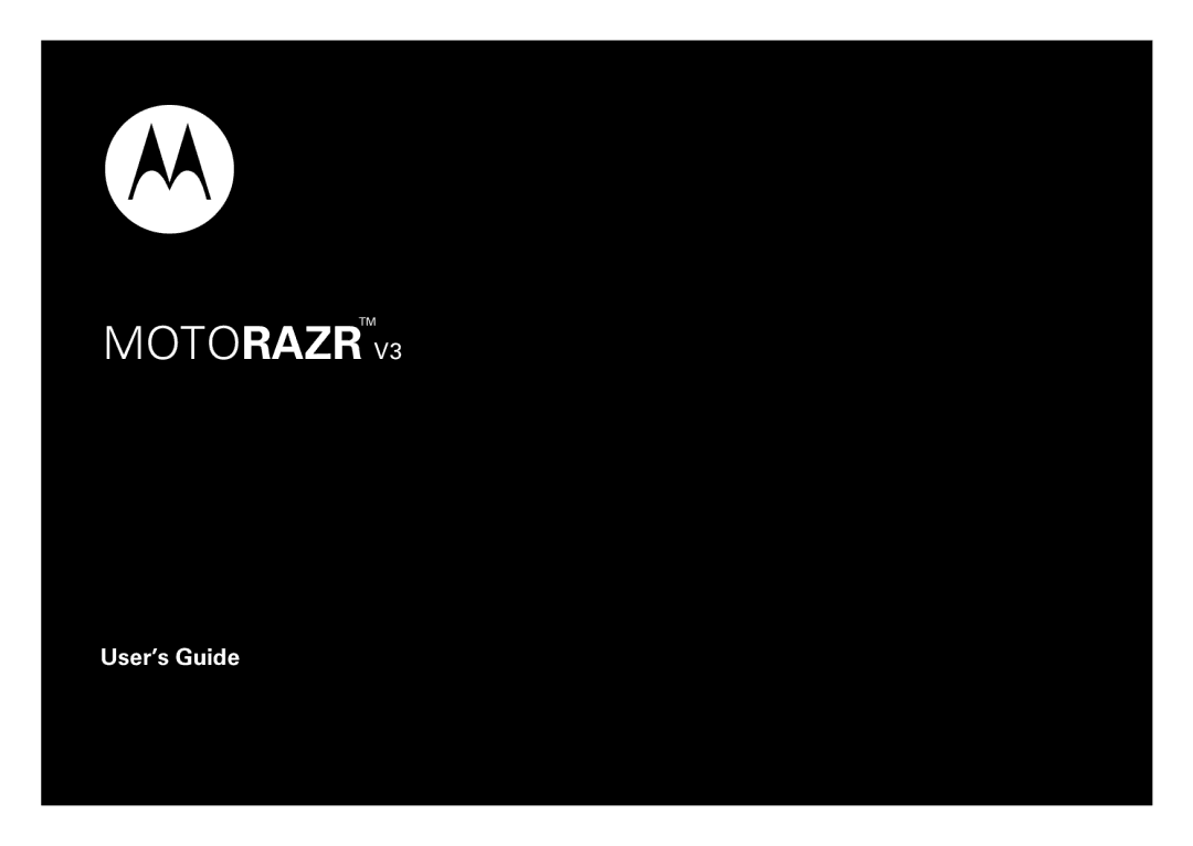 Motorola V3 manual Motorazr 