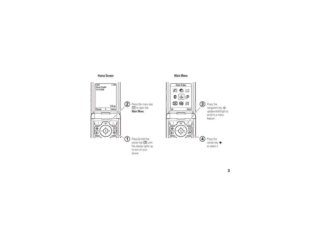 Motorola V3 manual Home Screen 