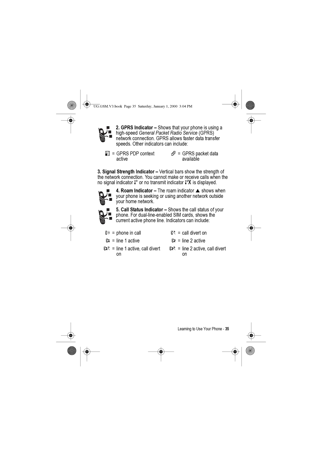 Motorola V3 manual = Gprs PDP context, Active Available 