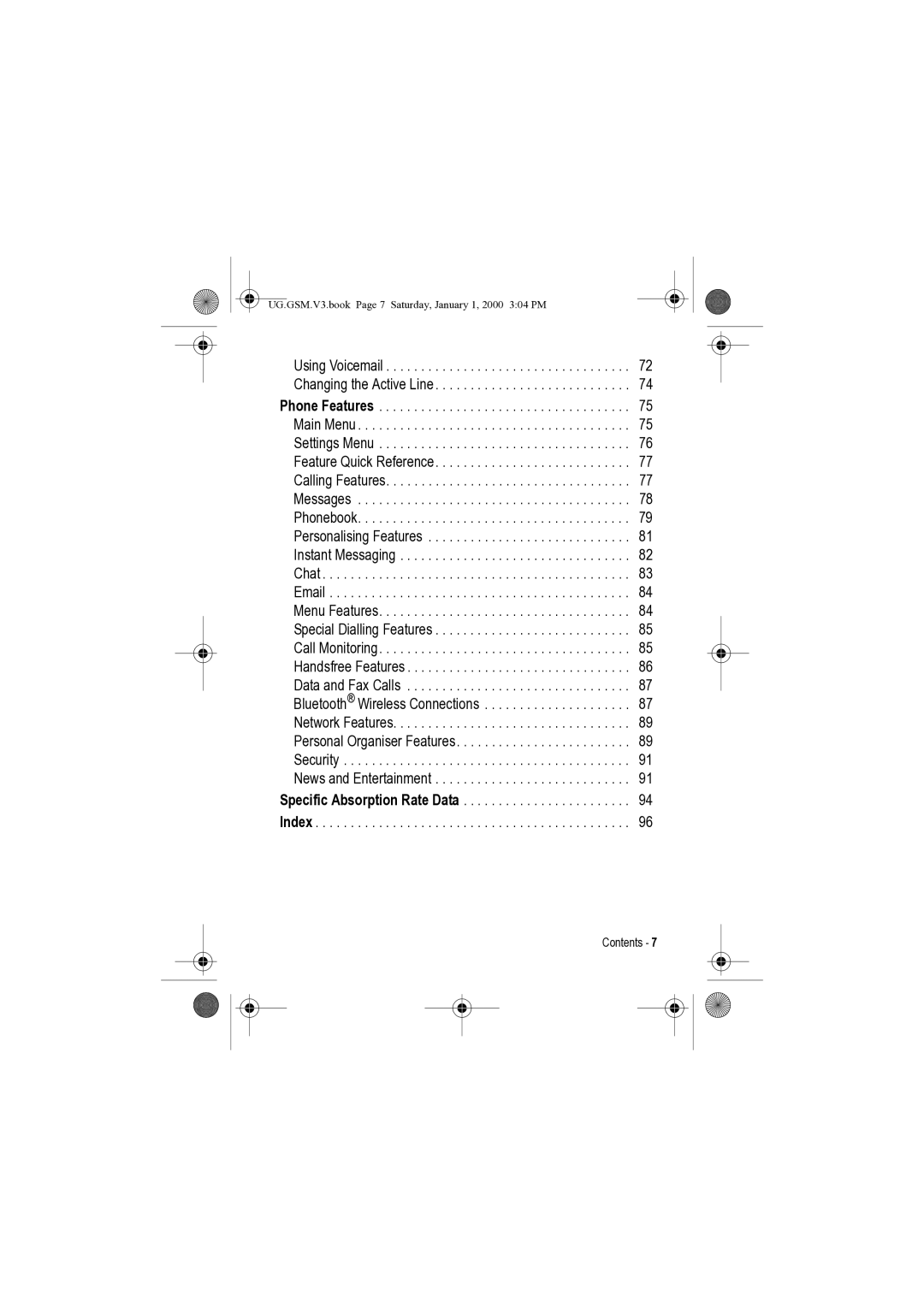 Motorola manual UG.GSM.V3.book Page 7 Saturday, January 1, 2000 304 PM 