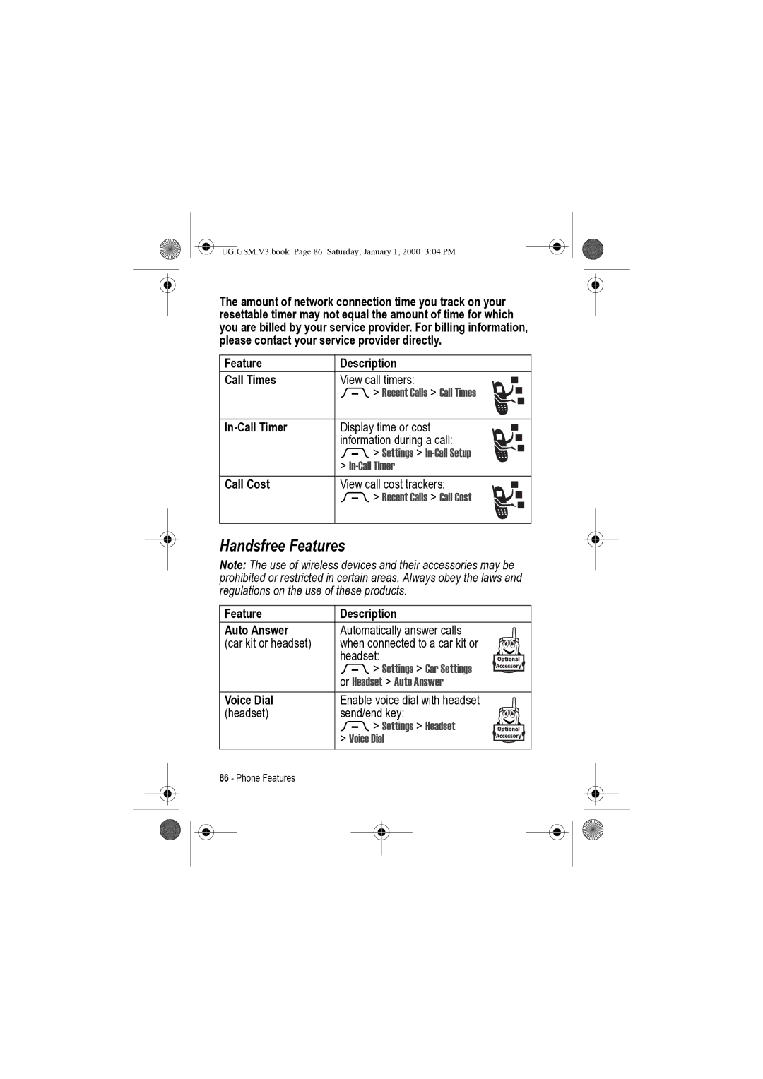 Motorola V3 manual Handsfree Features 