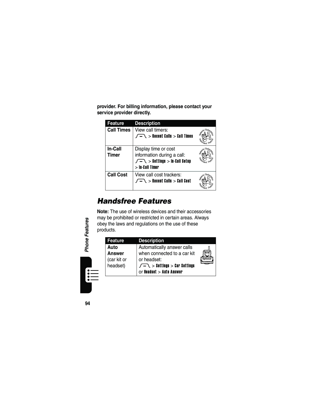 Motorola V3 manual Handsfree Features 