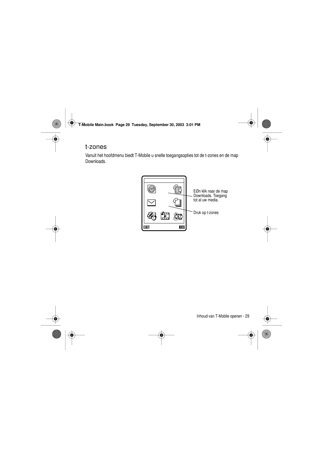 Motorola V300 manual Druk op t-zones 