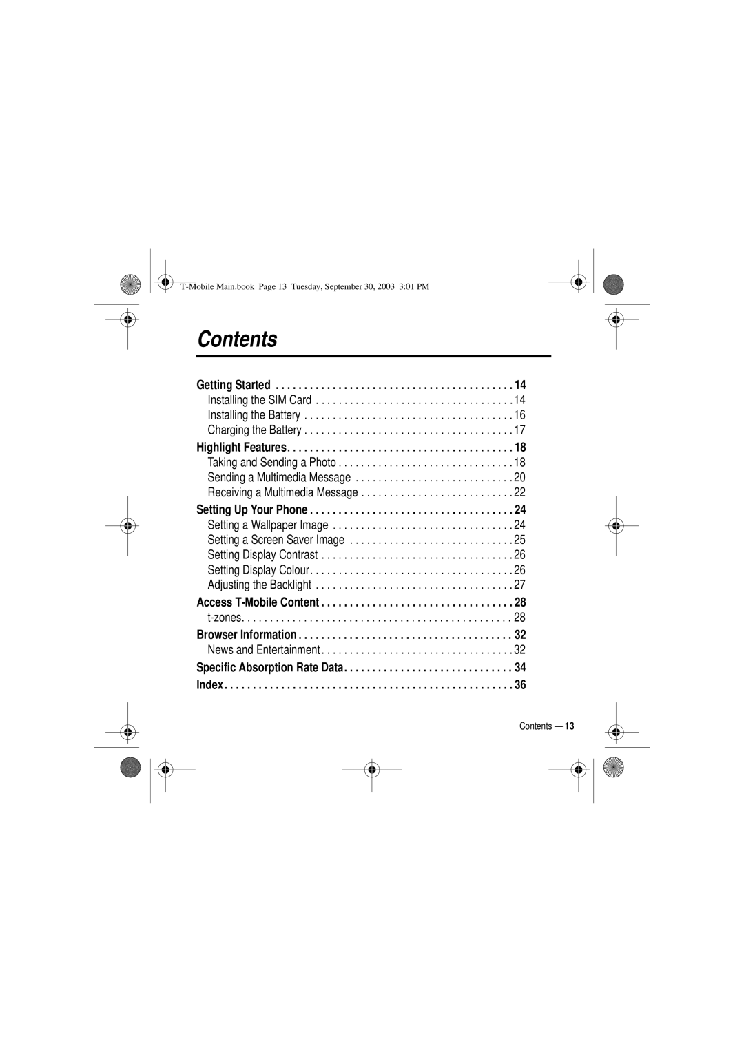 Motorola V300 manual Contents 