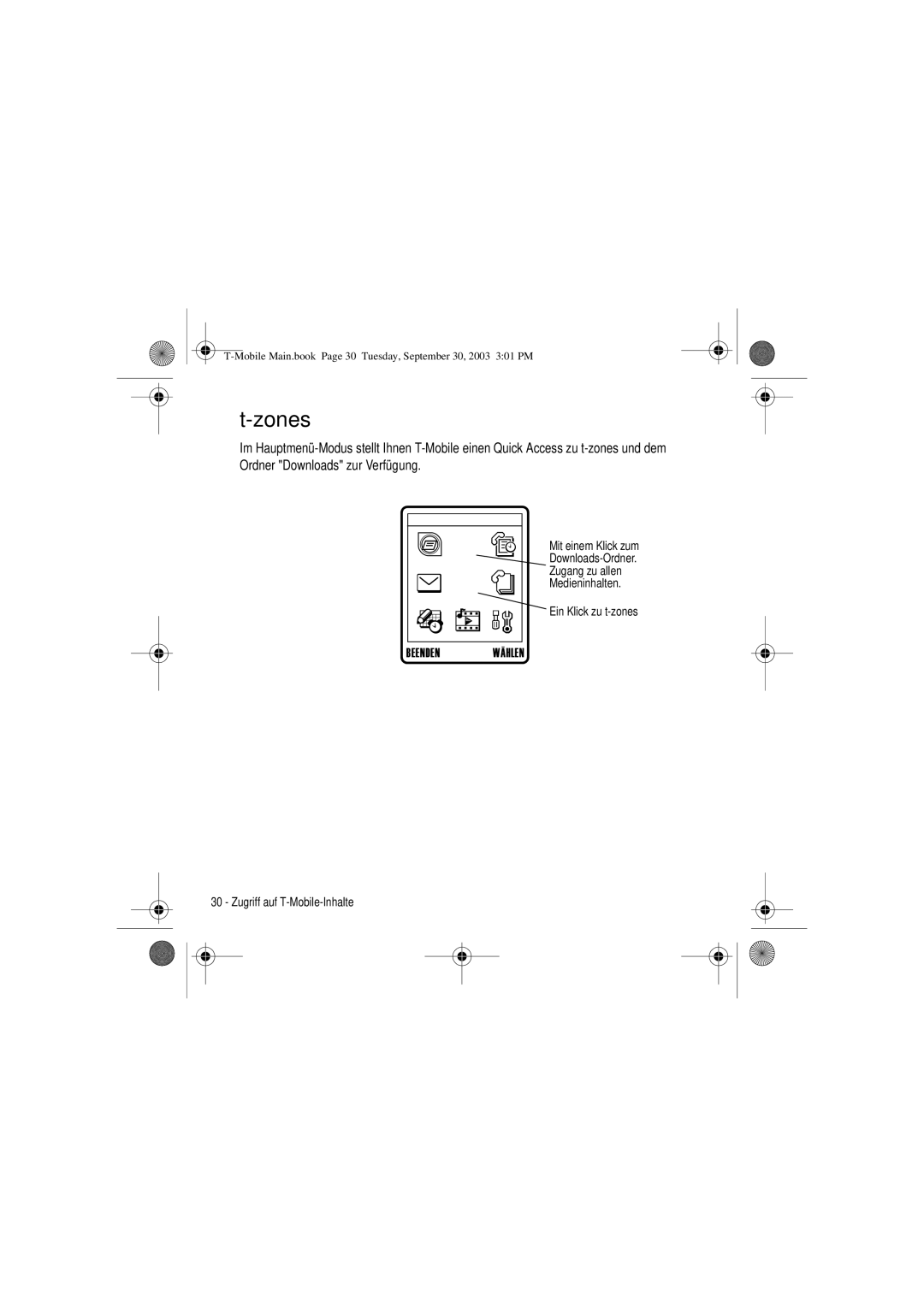 Motorola V300 manual 11b+/1 Zugriff auf T-Mobile-Inhalte 