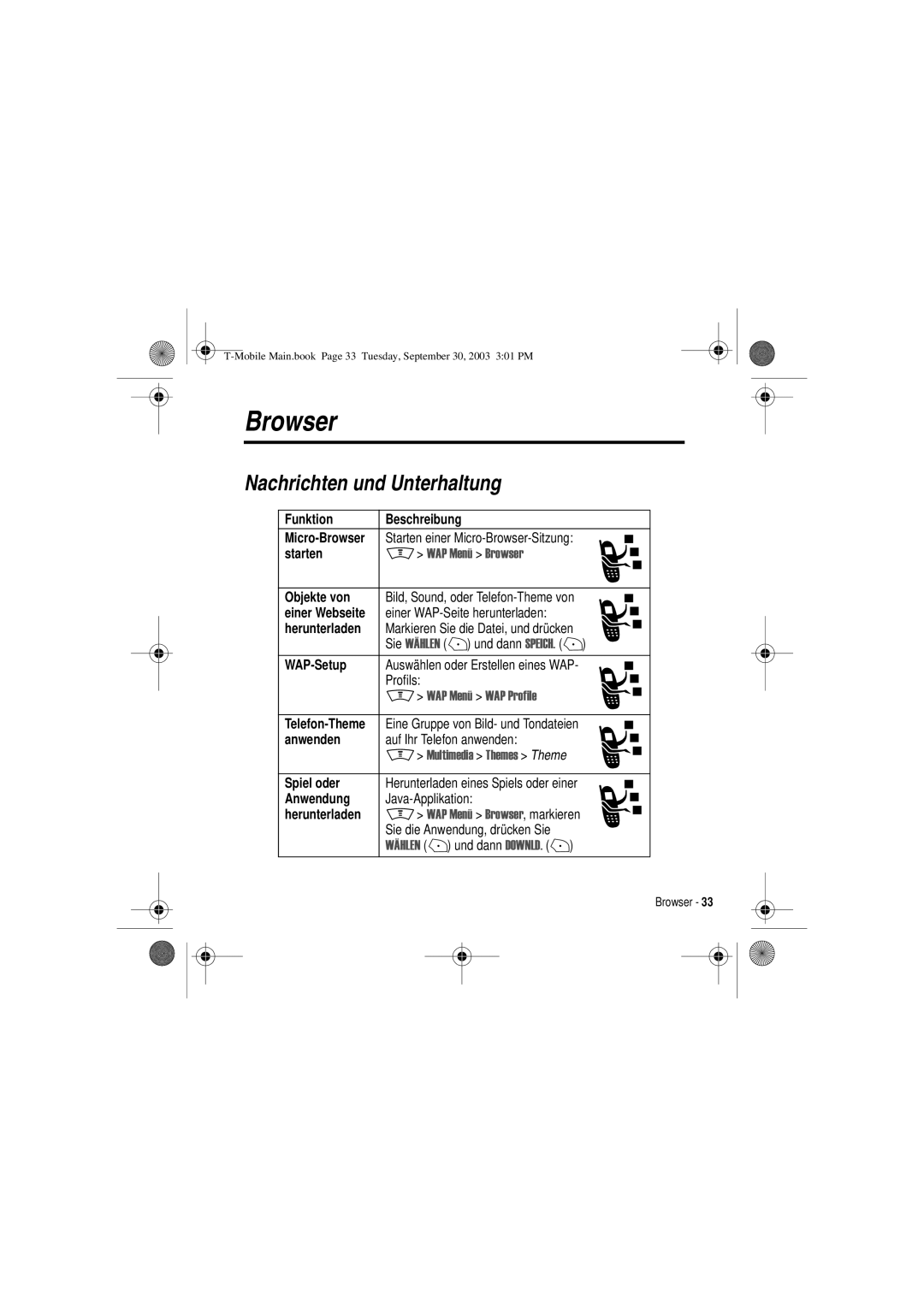 Motorola V300 manual Browser, Nachrichten und Unterhaltung 