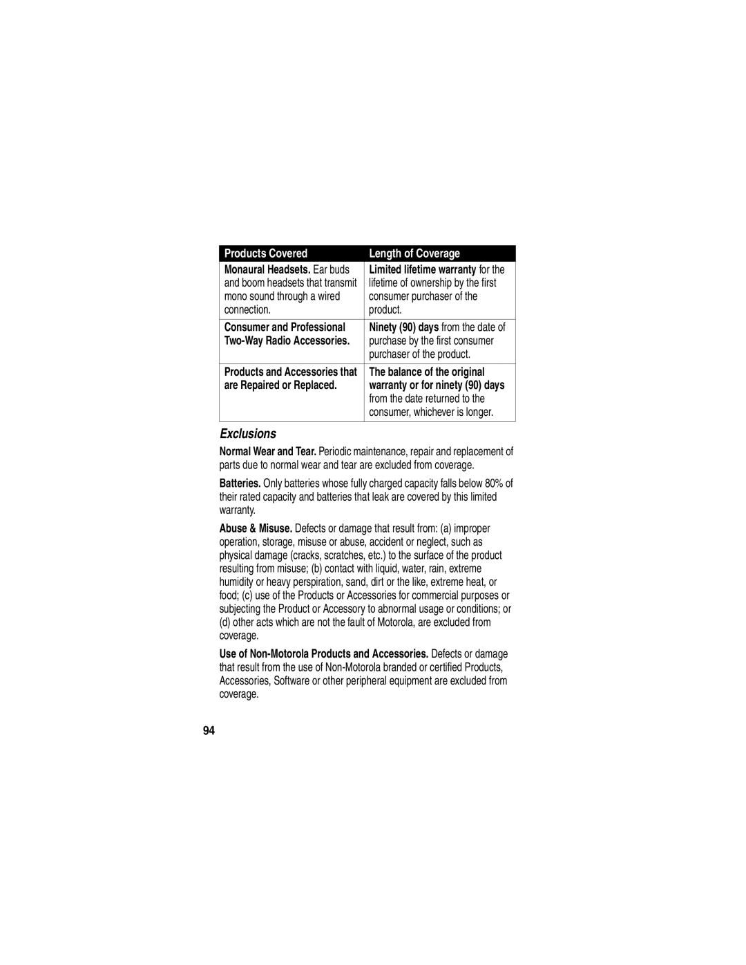 Motorola V300 manual Exclusions, Consumer purchaser, Connection Product, Purchaser of the product 