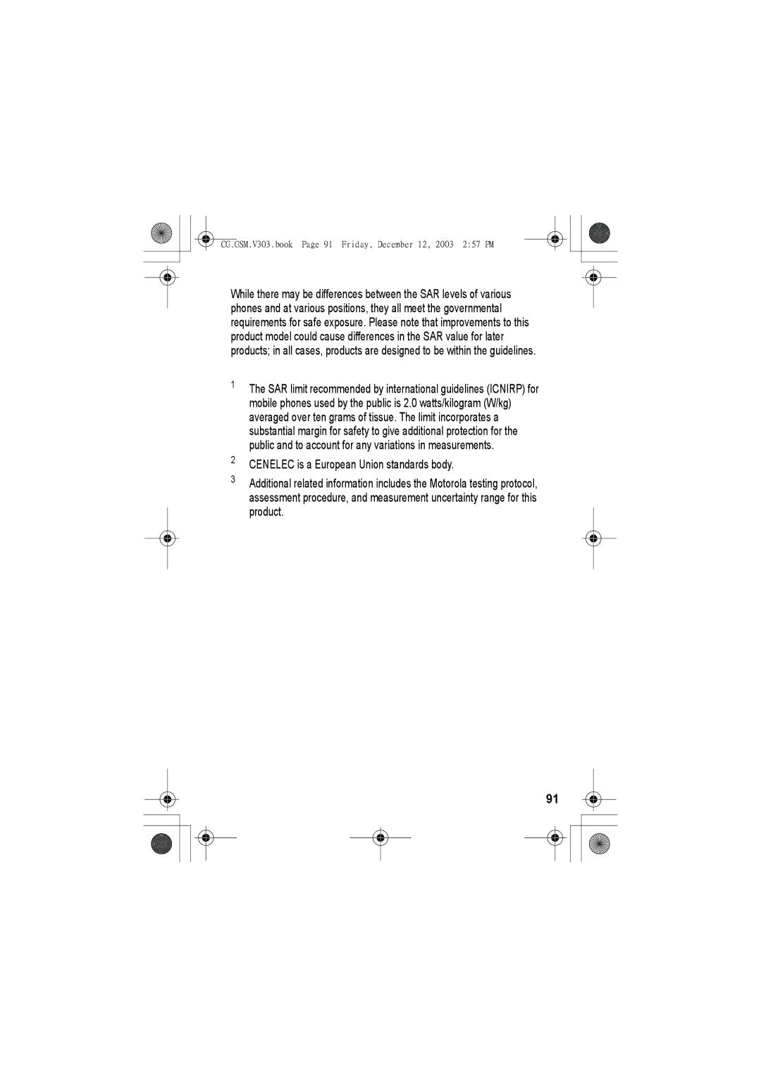 Motorola manual CG.GSM.V303.book Page 91 Friday, December 12, 2003 257 PM 