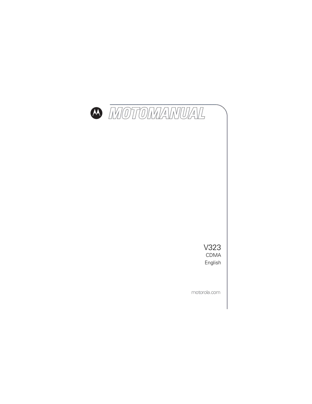 Motorola V323 manual 