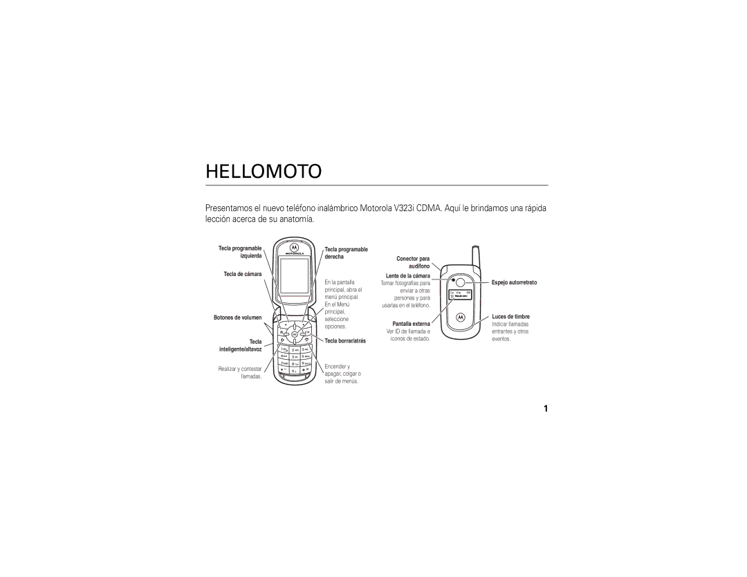 Motorola V323i manual Tecla borrar/atrás 